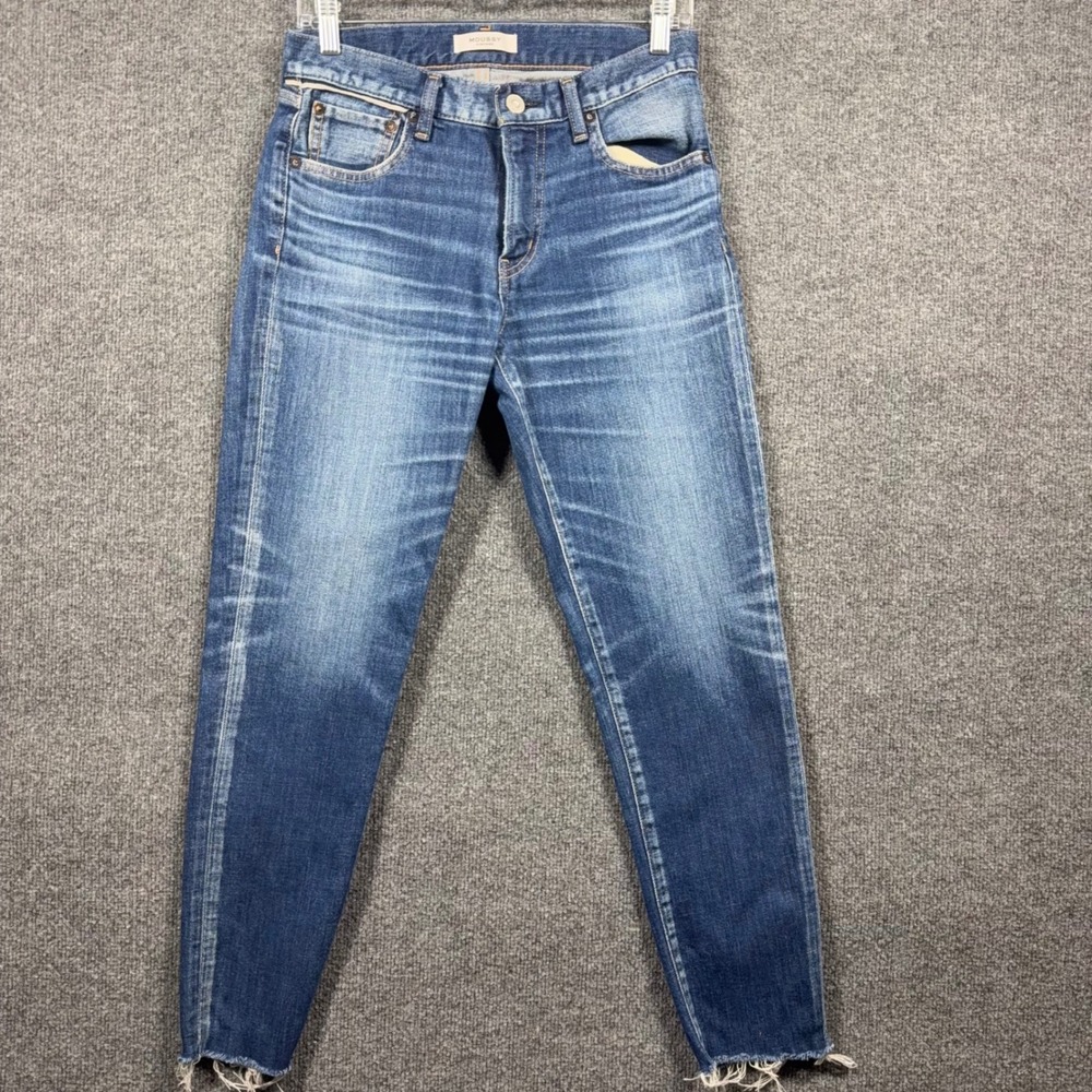 MOUSSY VINTAGE Womens 27 Warren Skinny Jeans Made in Japan Distressed Raw Hem